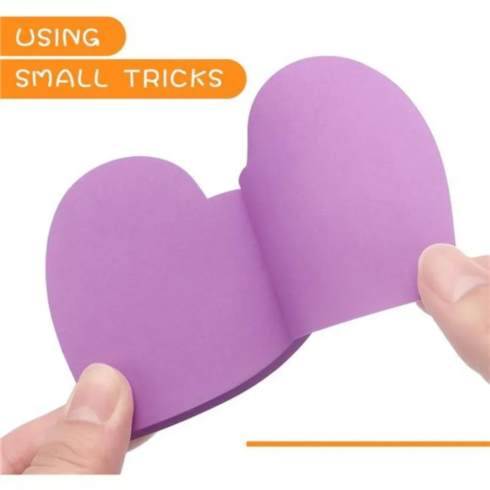 Heart Shape Sticky Notes 8 Color Bright Colorful Sticky Pad 75